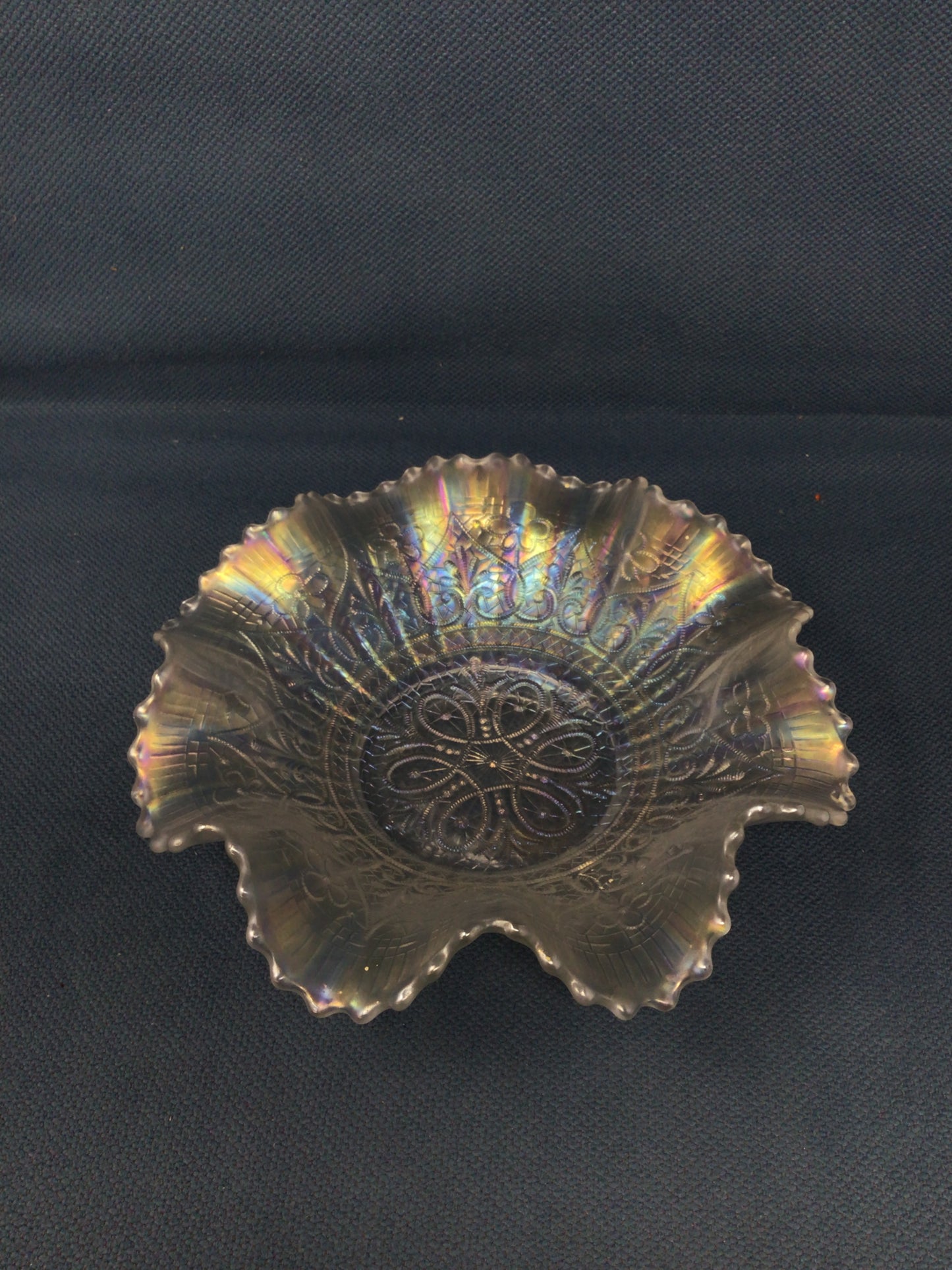Northwood “Hearts and Flowers” Carnival Glass Bowl