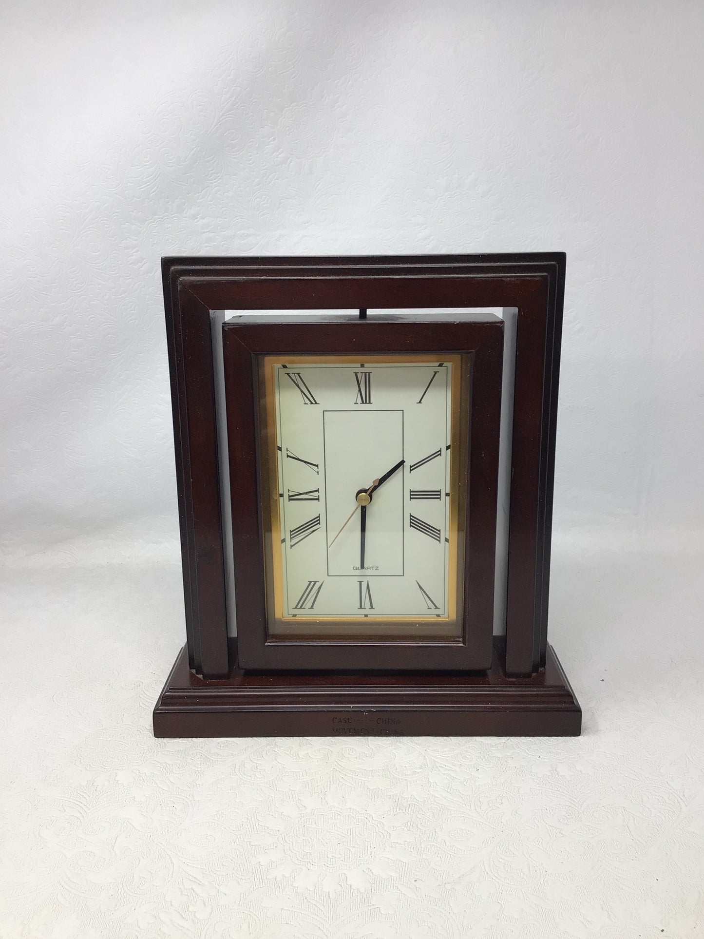 Vintage Bombay Company Mahogany Desk Clock