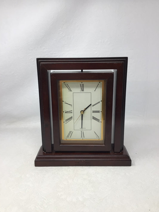 Vintage Bombay Company Mahogany Desk Clock