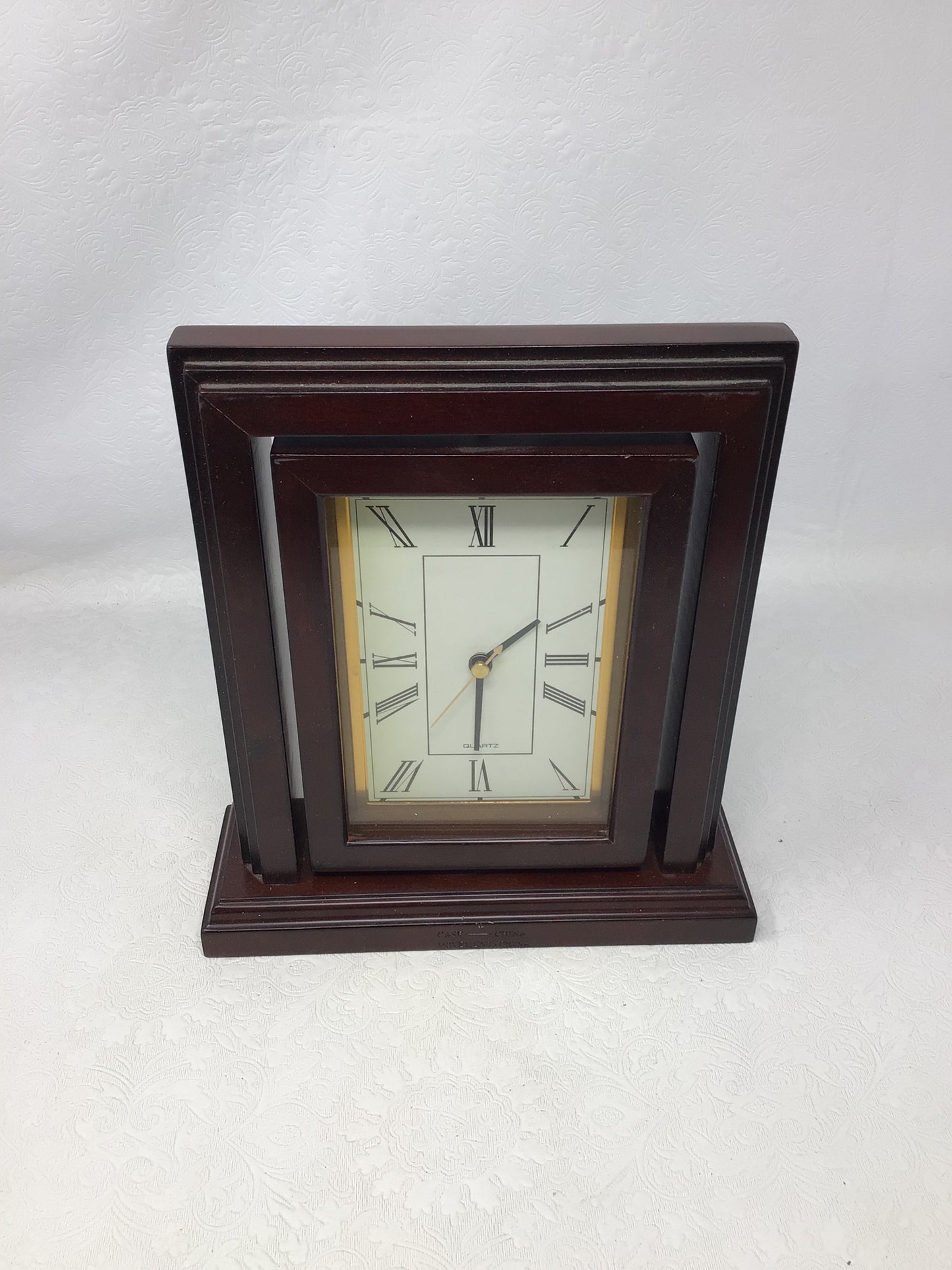Vintage Bombay Company Mahogany Desk Clock
