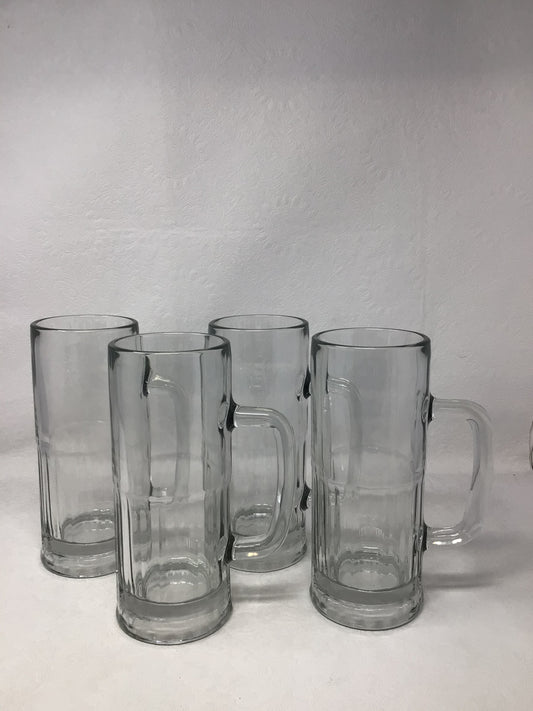 Glass Beer Mugs, Set of 4