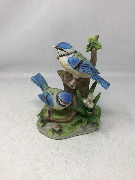 Porcelain Blue Jay Figurines