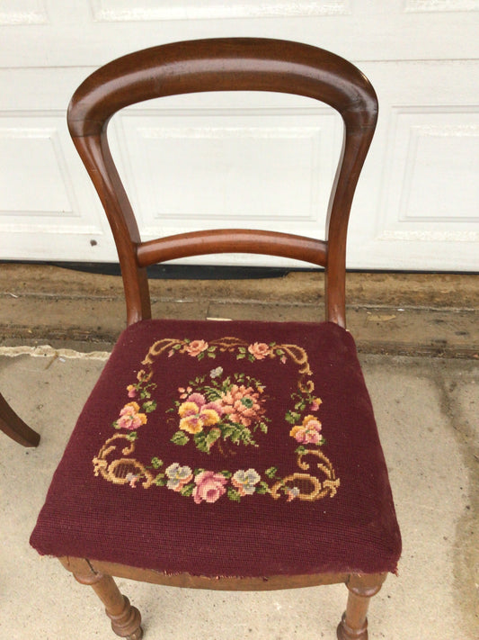 Vintage French Country Needlepoint Chair #2