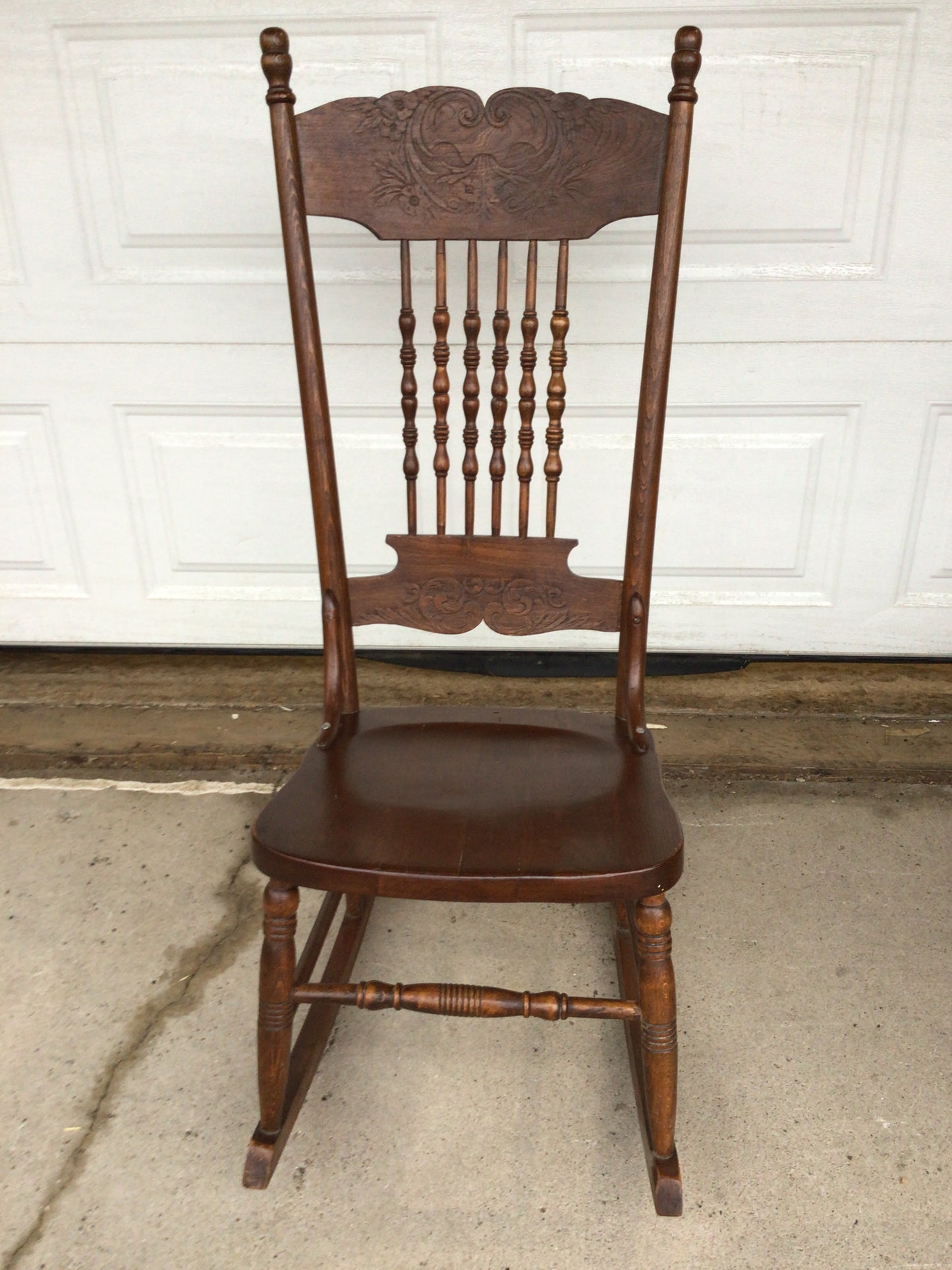 Antique Pressed Back Rocking Chair