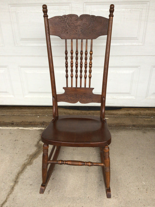 Antique Pressed Back Rocking Chair