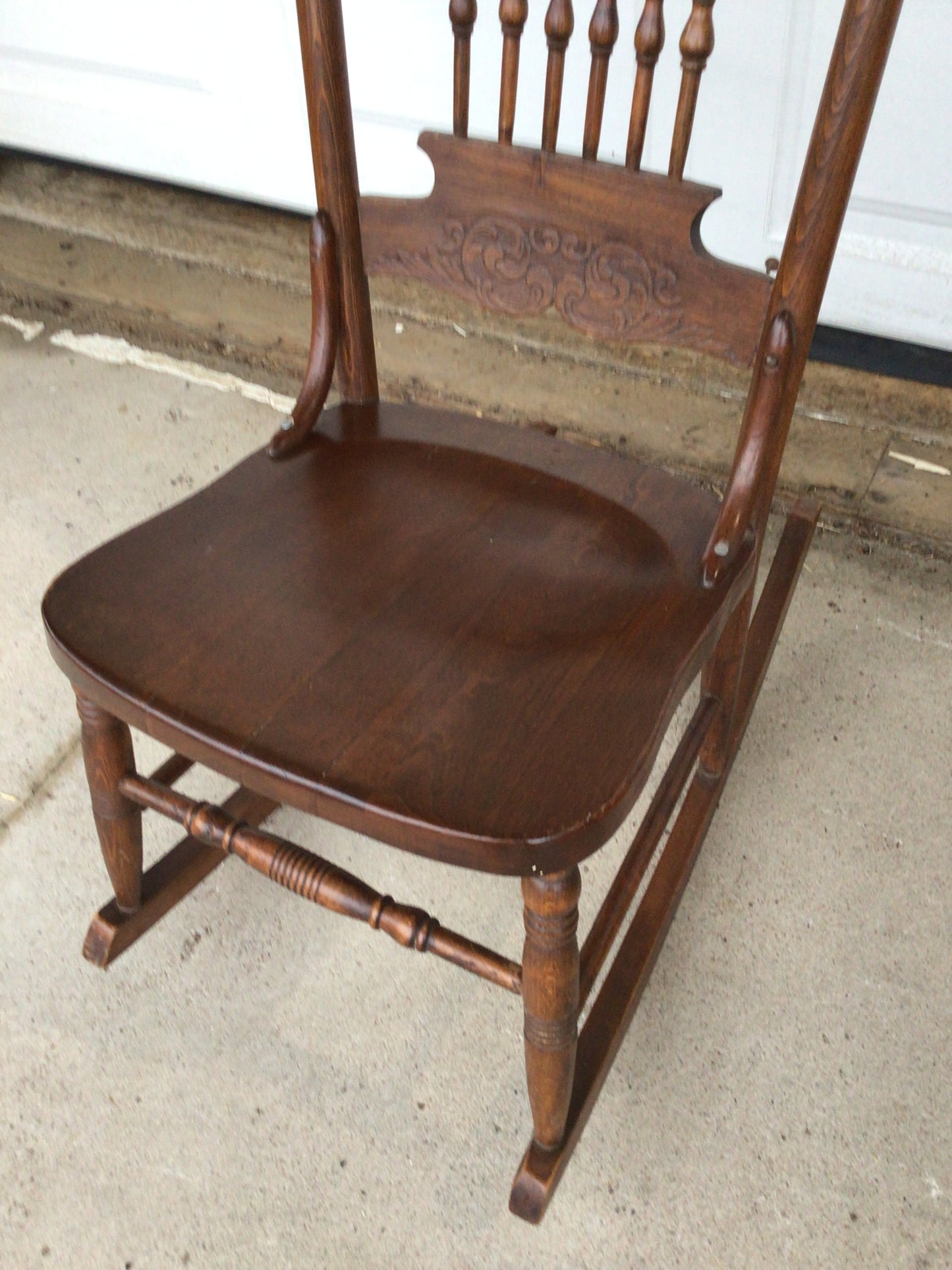 Antique Pressed Back Rocking Chair