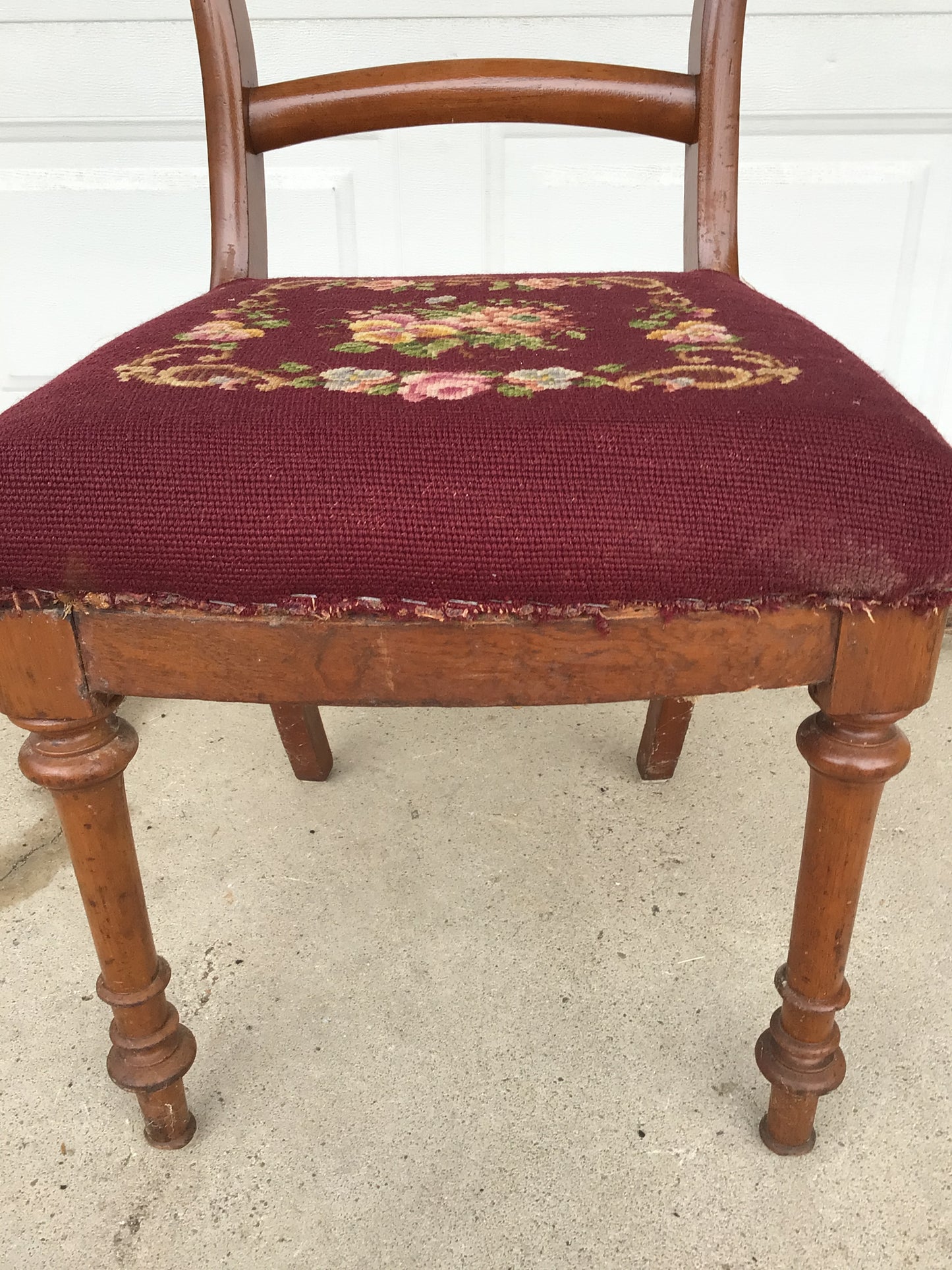 Vintage French Country Needlepoint Chair #1