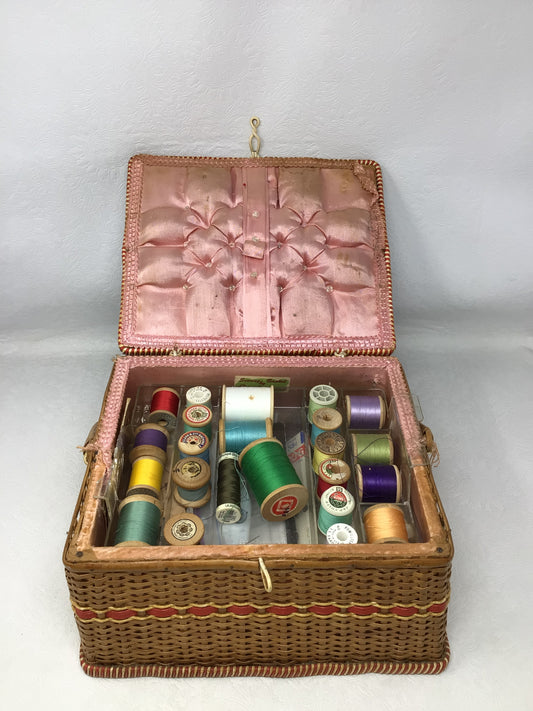 Vintage Wicker Sewing Basket