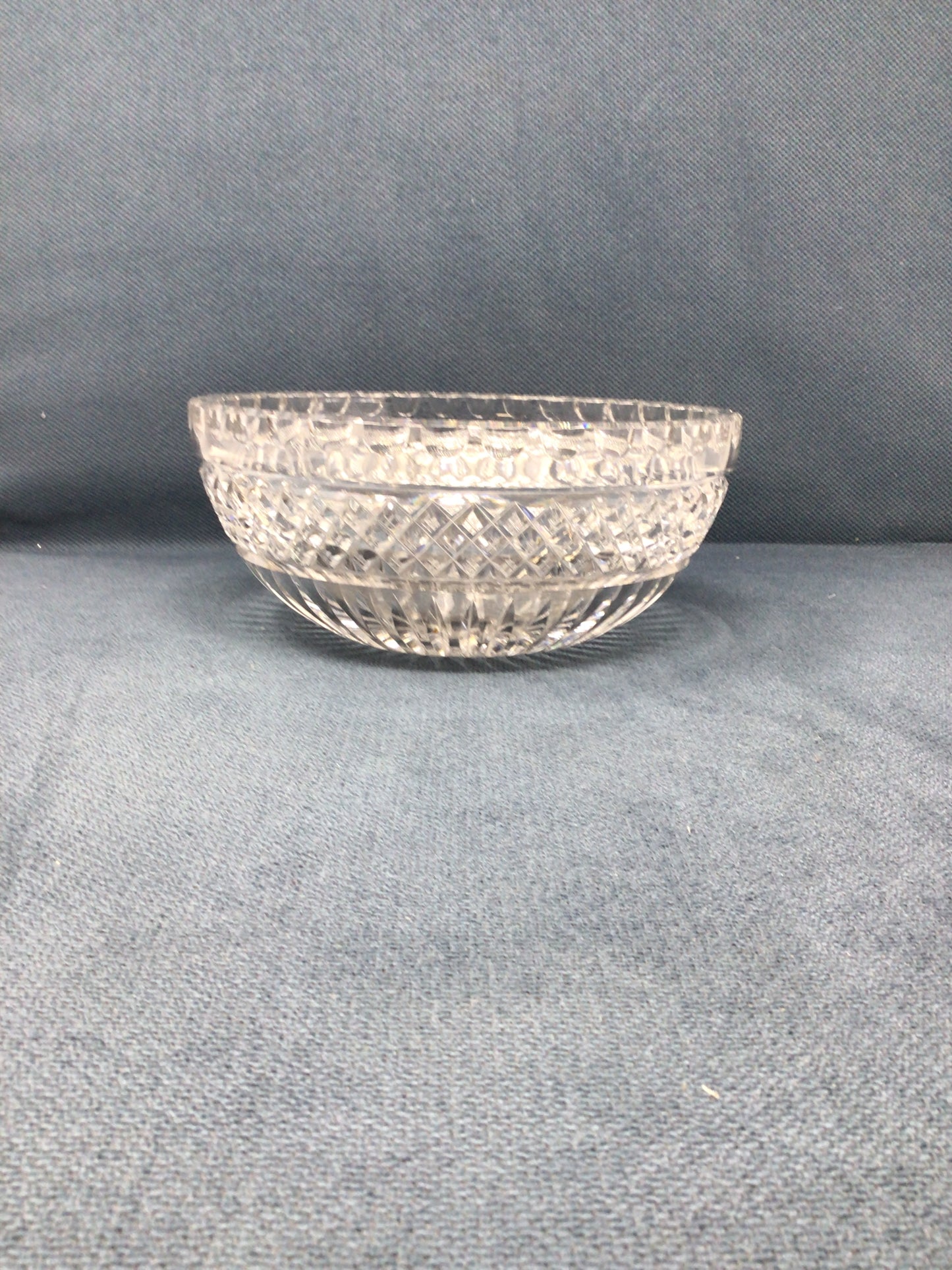 Vintage Crystal Diamond-cut Rim Band Bowl