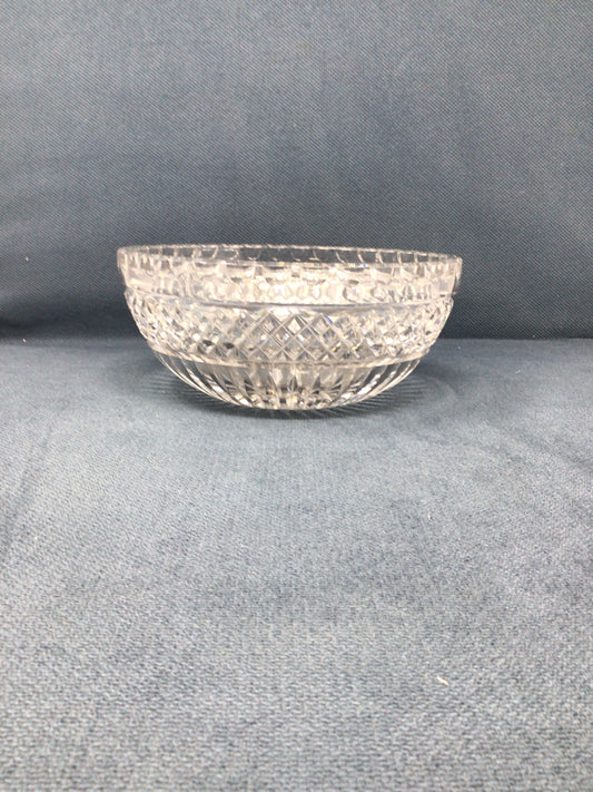 Vintage Crystal Diamond-cut Rim Band Bowl