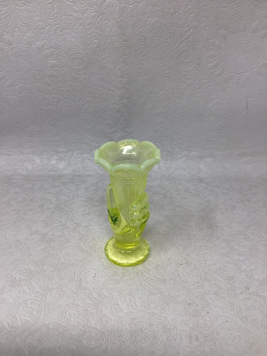 Fenton Uranium Glass Toothpick Holder