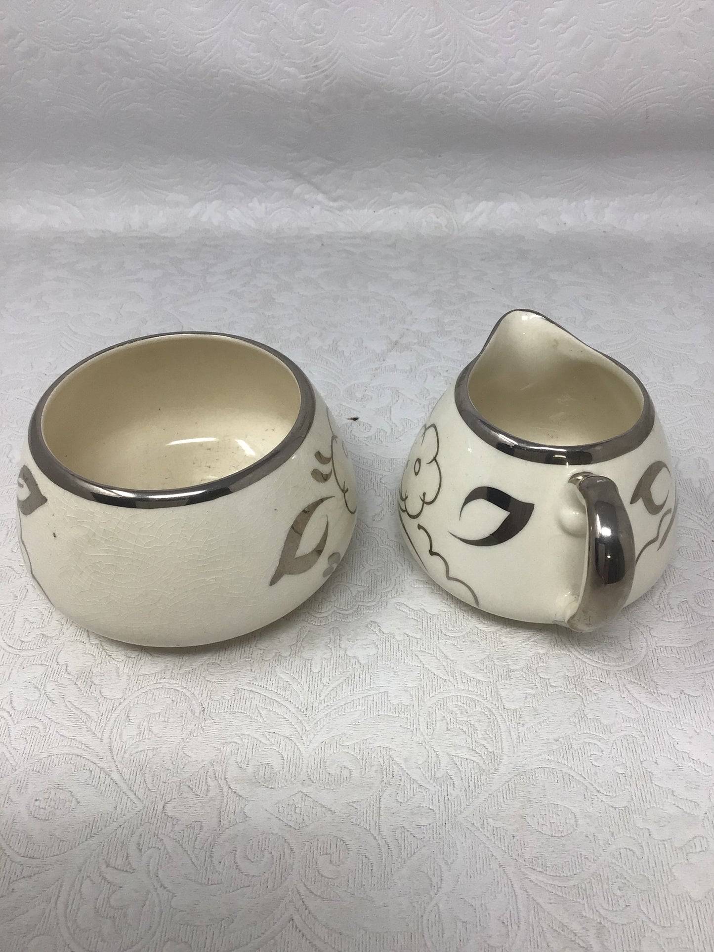Lancaster Sandland Sugar Bowl and Creamer