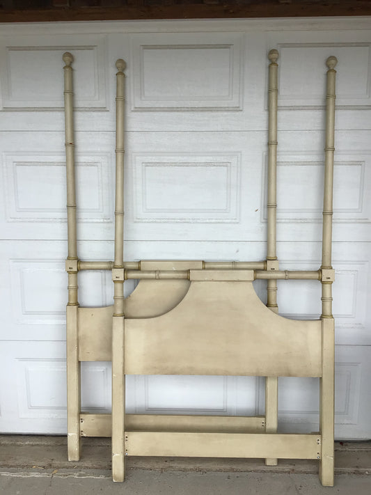 Beige Single Bed Frame
