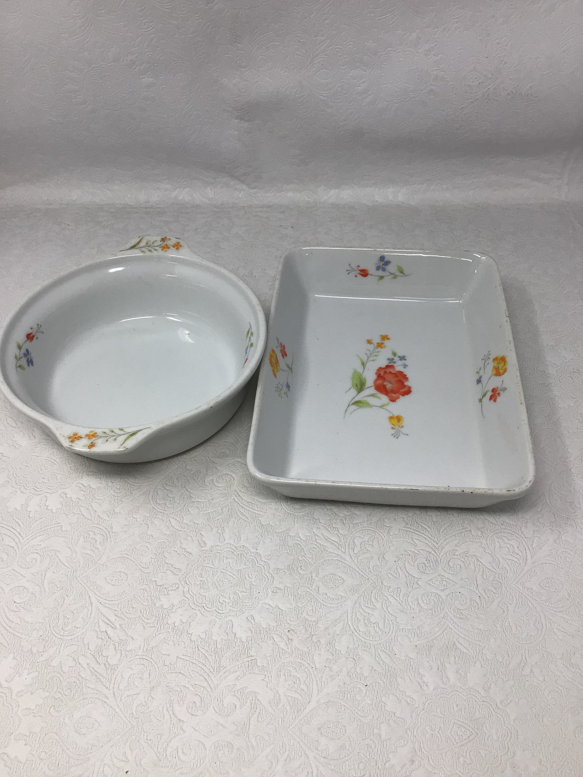 Vintage Hearthside Bake N’ Serve Rectangle and Round Dishes, Set of 2
