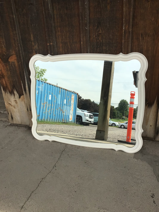 White Solid Wood Mirror