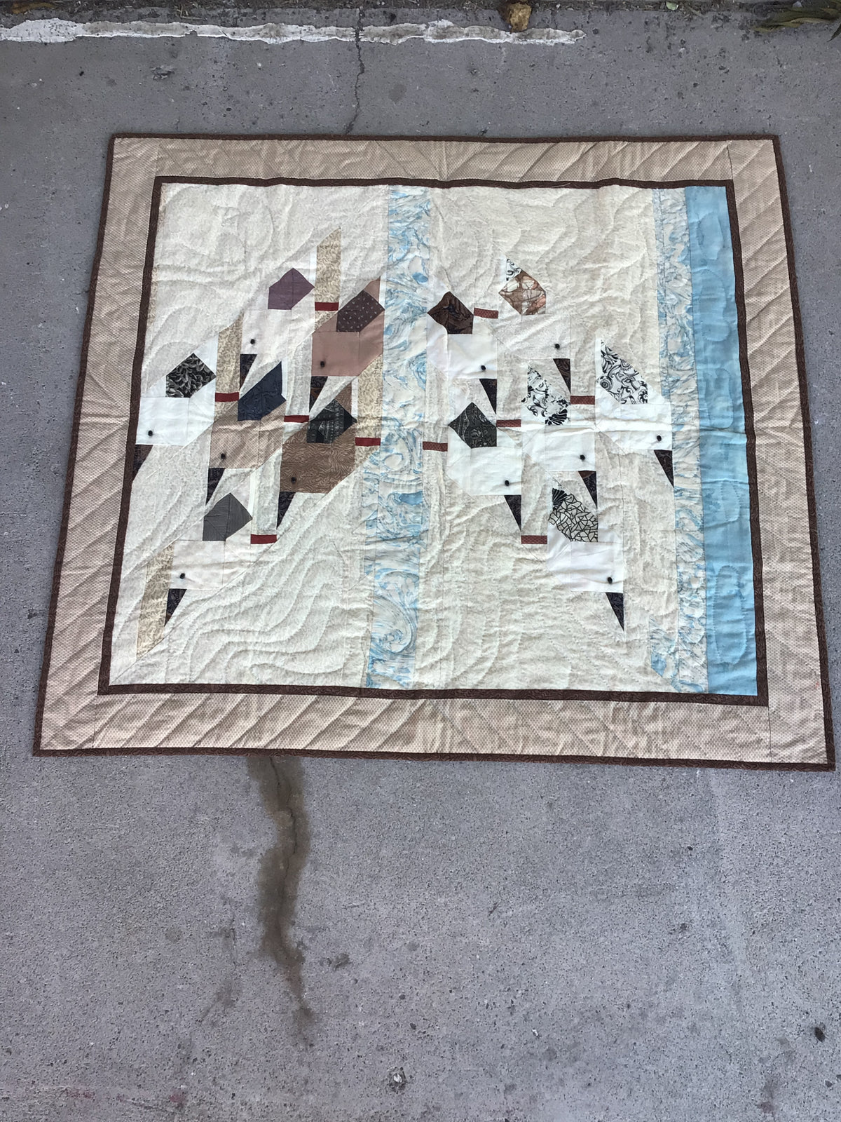 Handmade Quilt with Bird Design