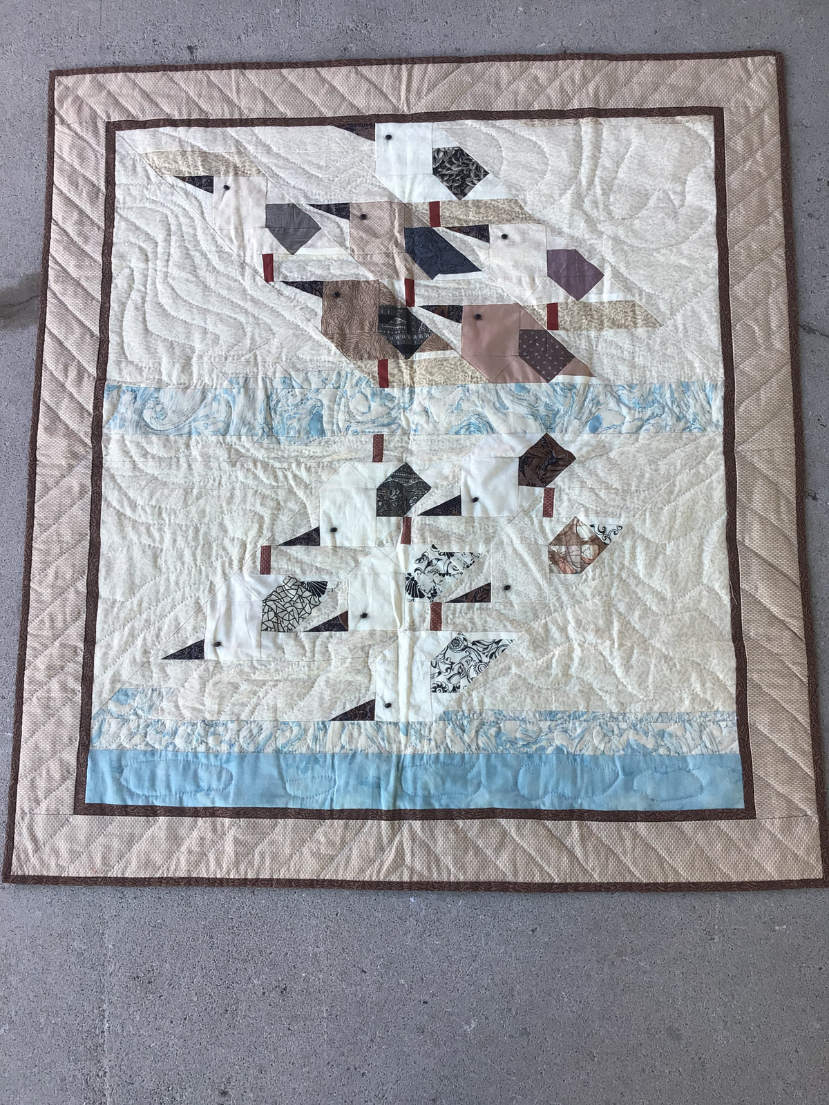 Handmade Quilt with Bird Design