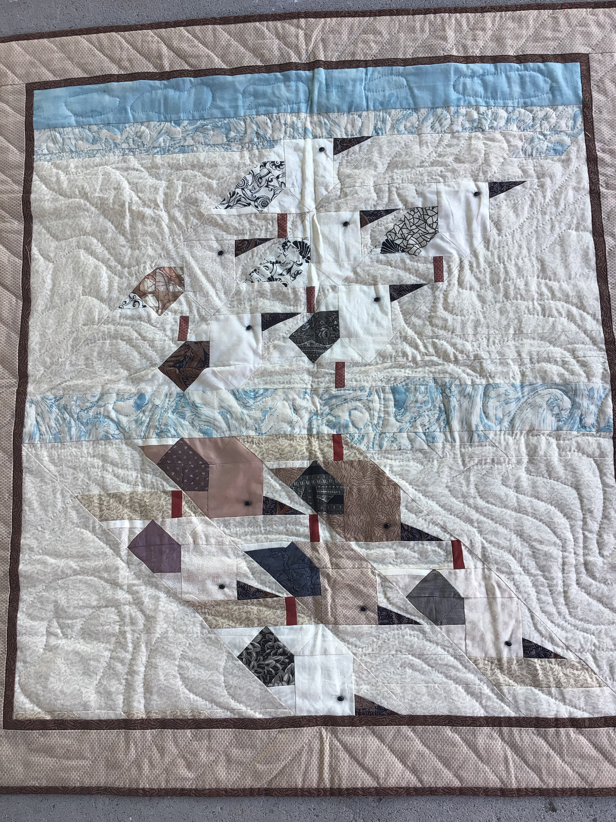 Handmade Quilt with Bird Design