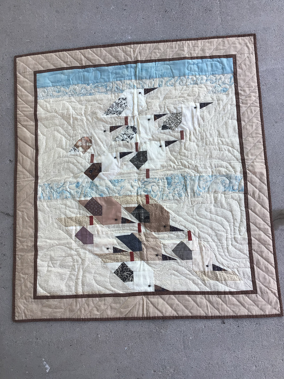 Handmade Quilt with Bird Design