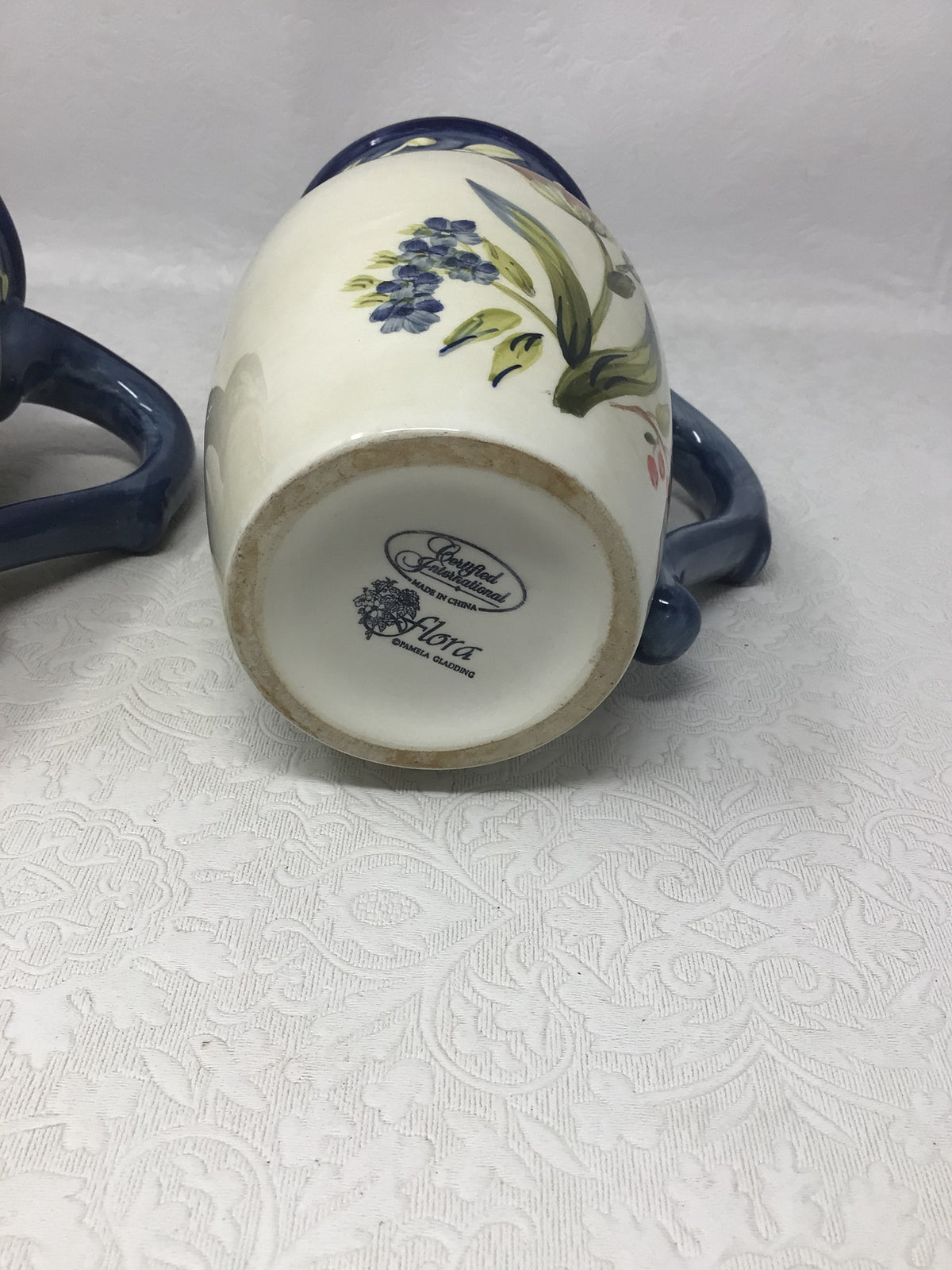 Ceramic Floral Jugs, Set of 2