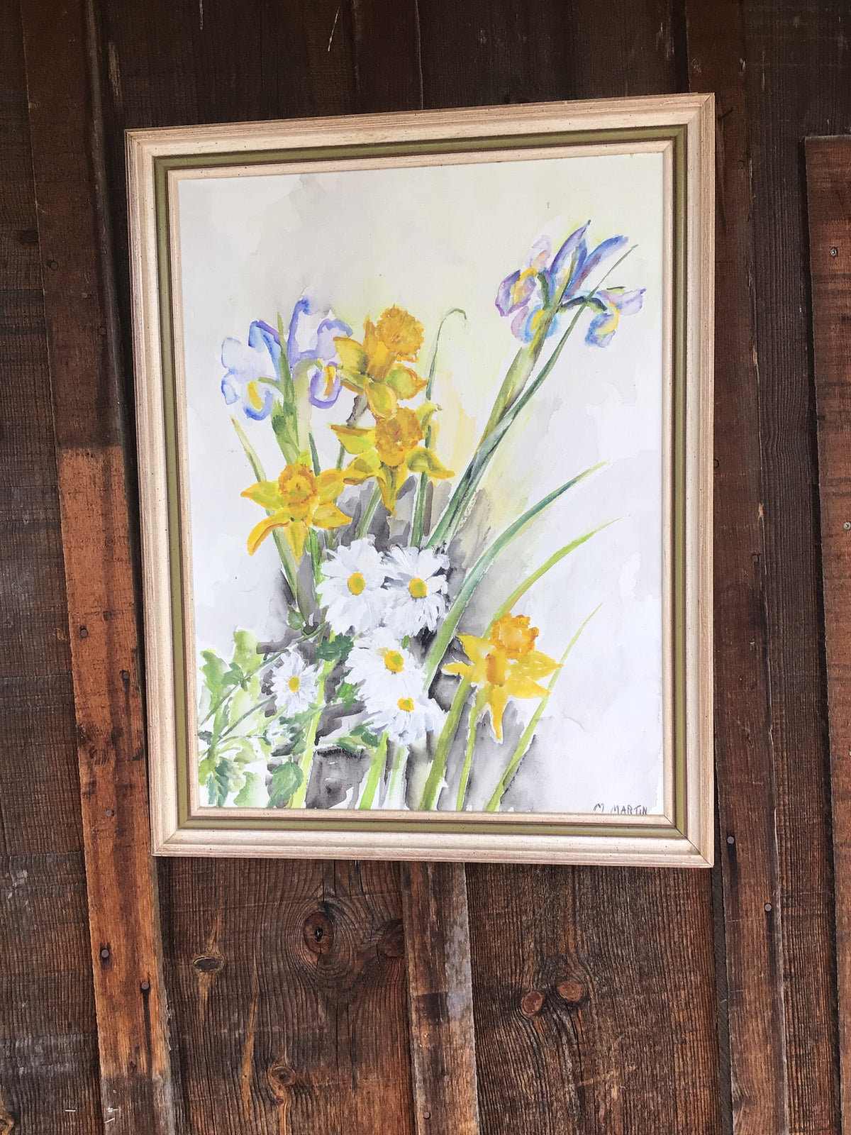 Daffodil and Iris Painting by M. Martin