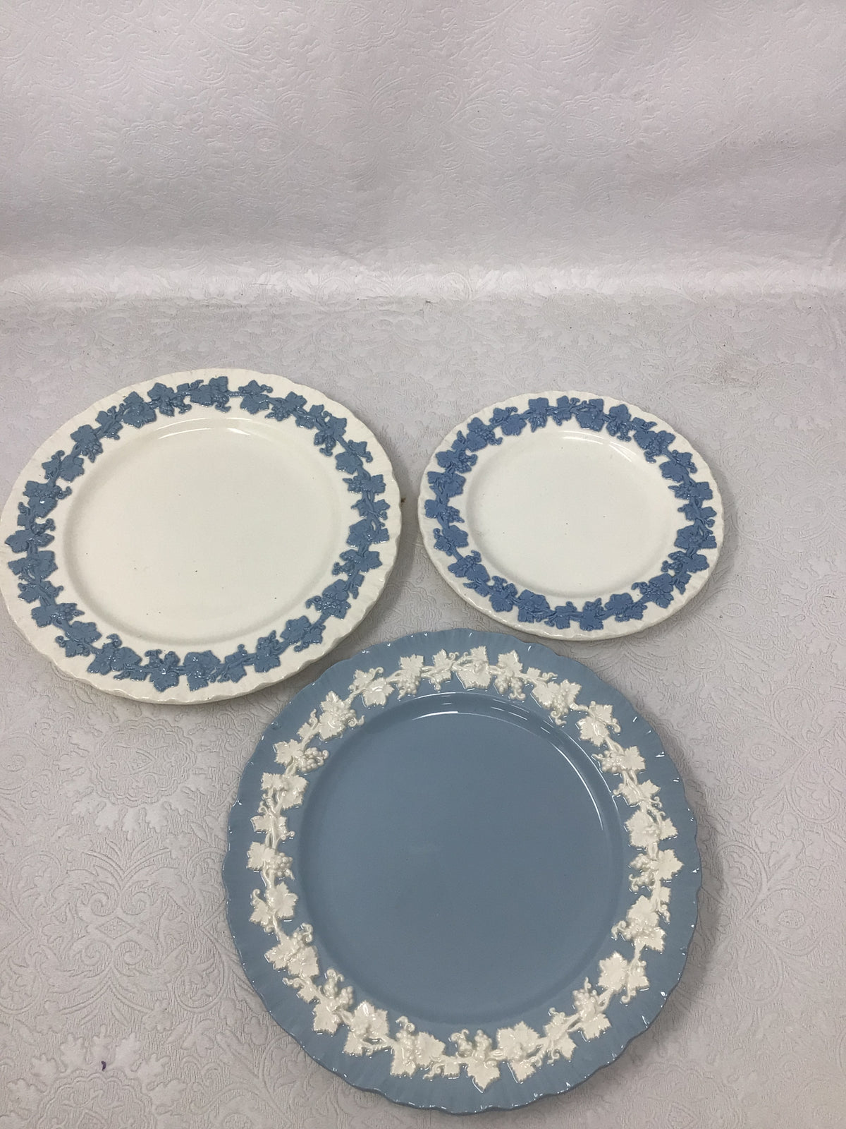 Wedgwood Embossed Queen’s Ware Plates, Set of 3