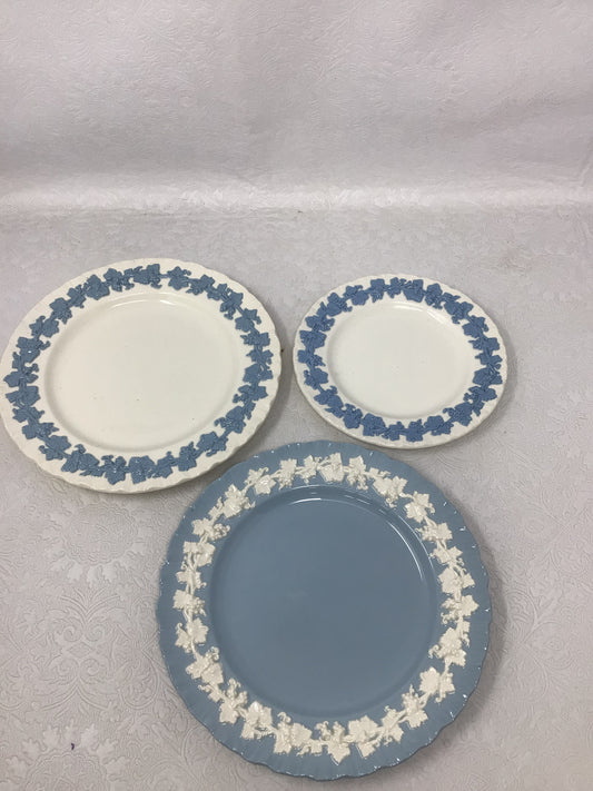 Wedgwood Embossed Queen’s Ware Plates, Set of 3