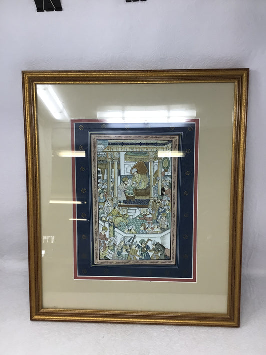 Miniature Royal Court Scene Painting