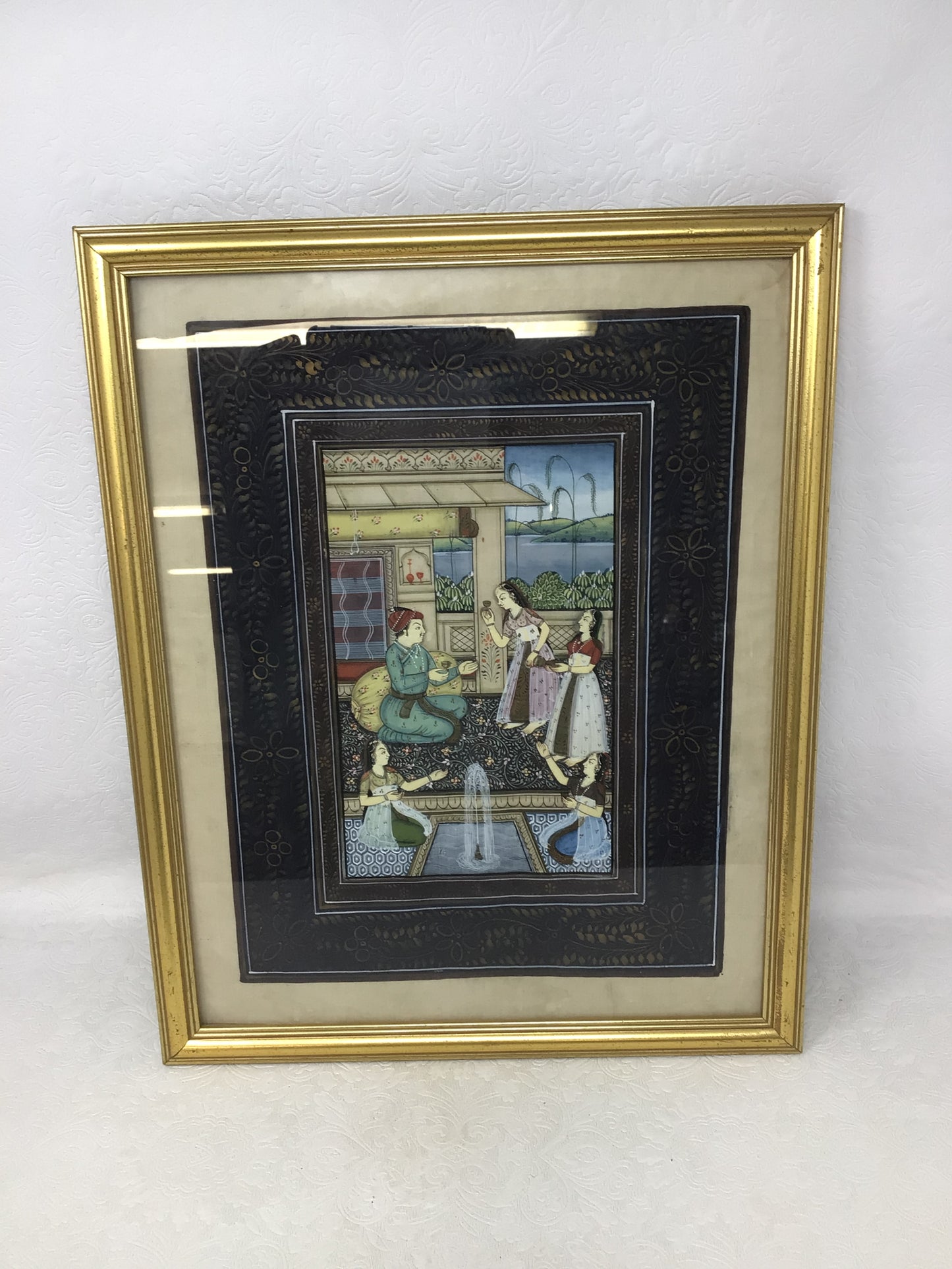 Miniature Courtyard Scene Painting