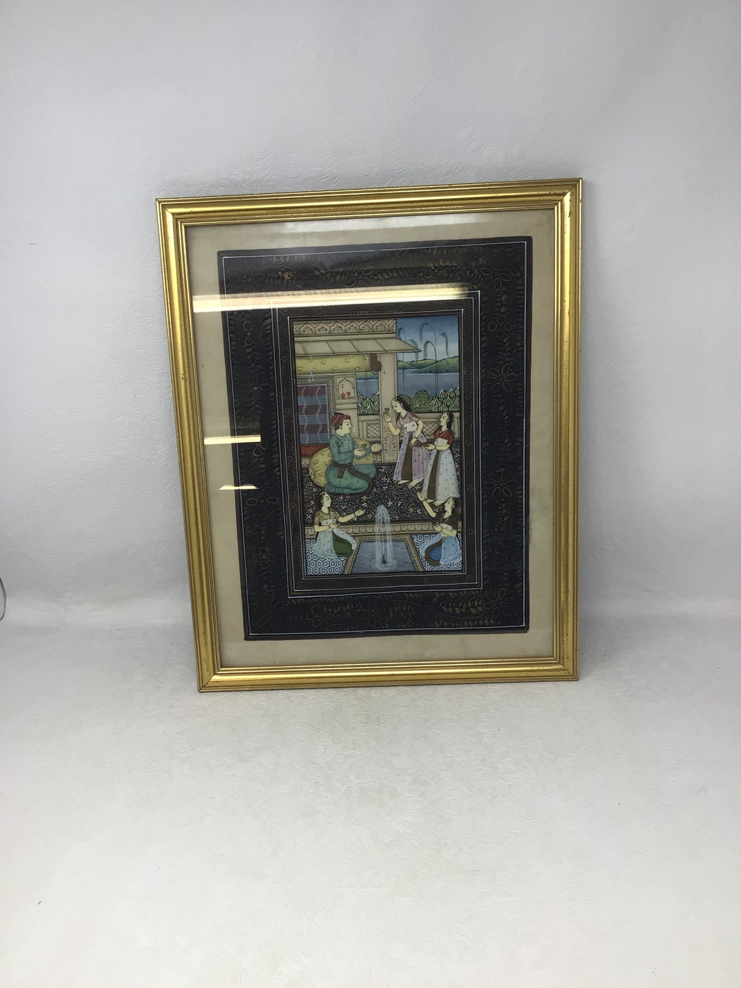 Miniature Courtyard Scene Painting