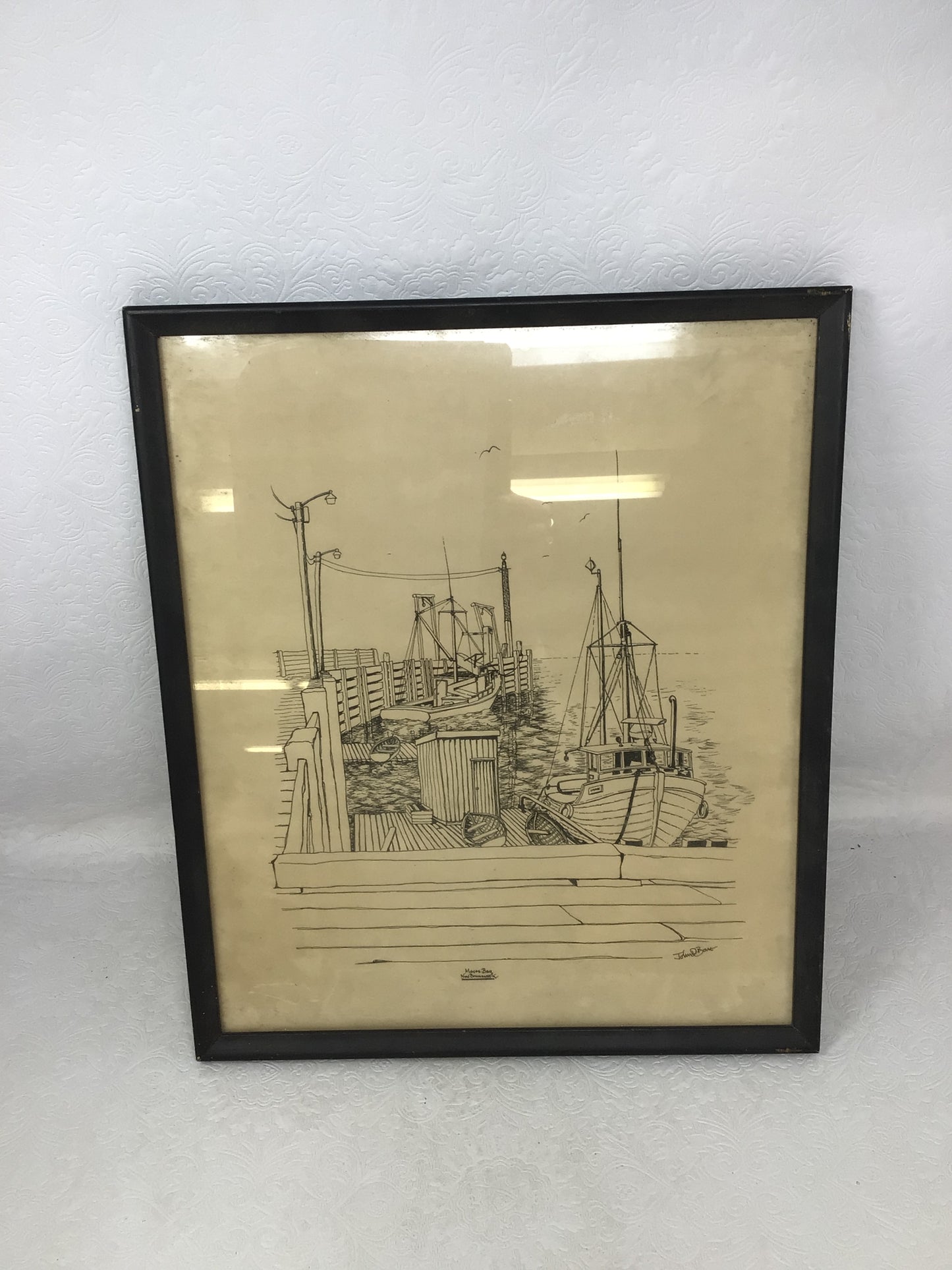 Ink Drawing Of Coastal Scene