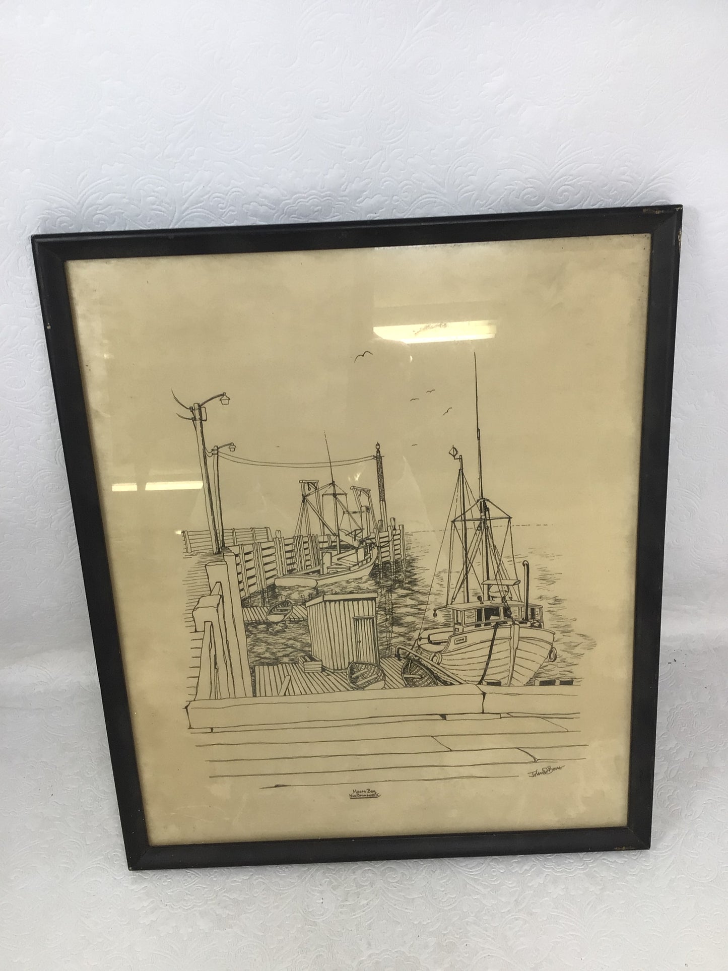 Ink Drawing Of Coastal Scene