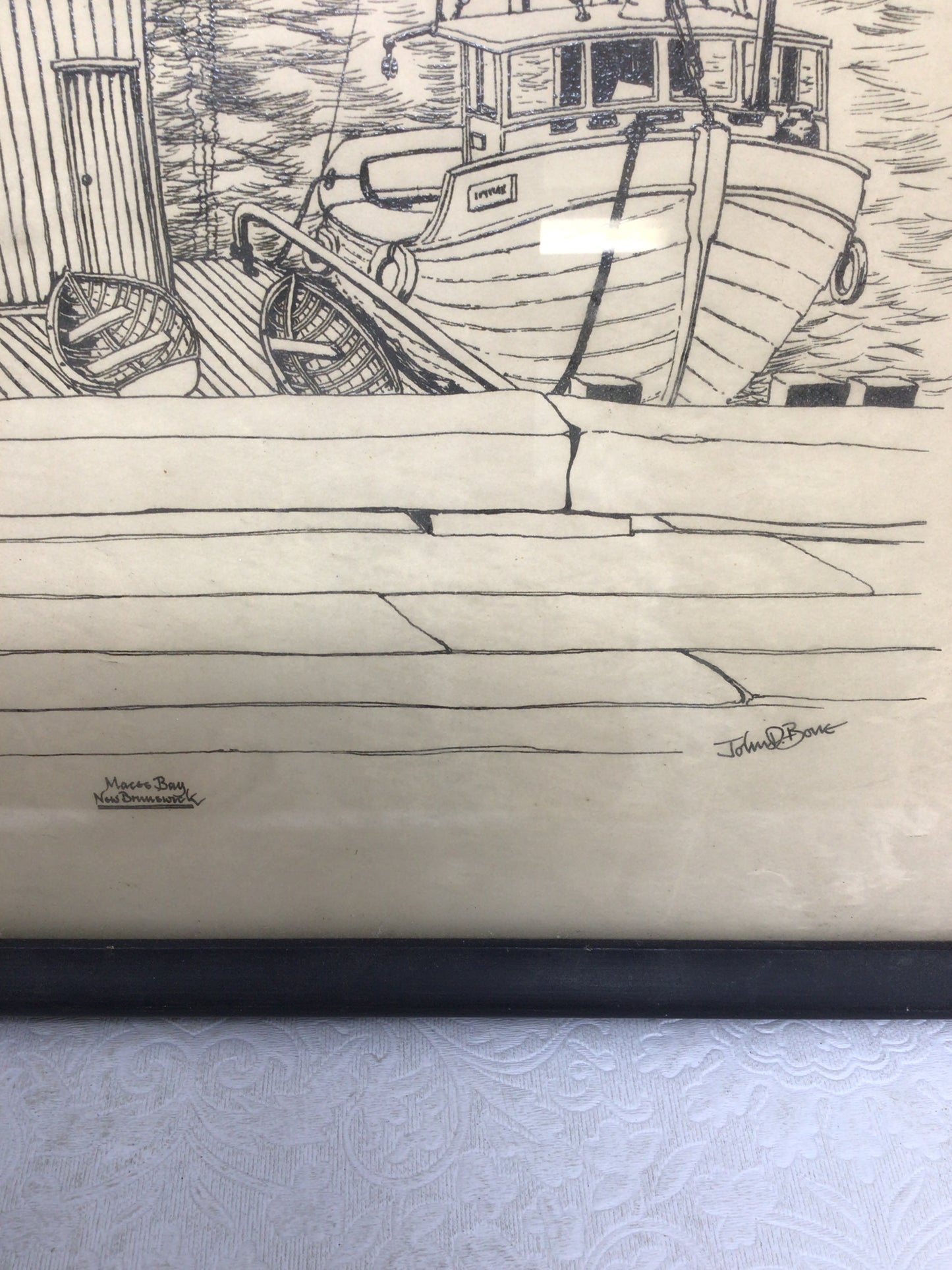 Ink Drawing Of Coastal Scene