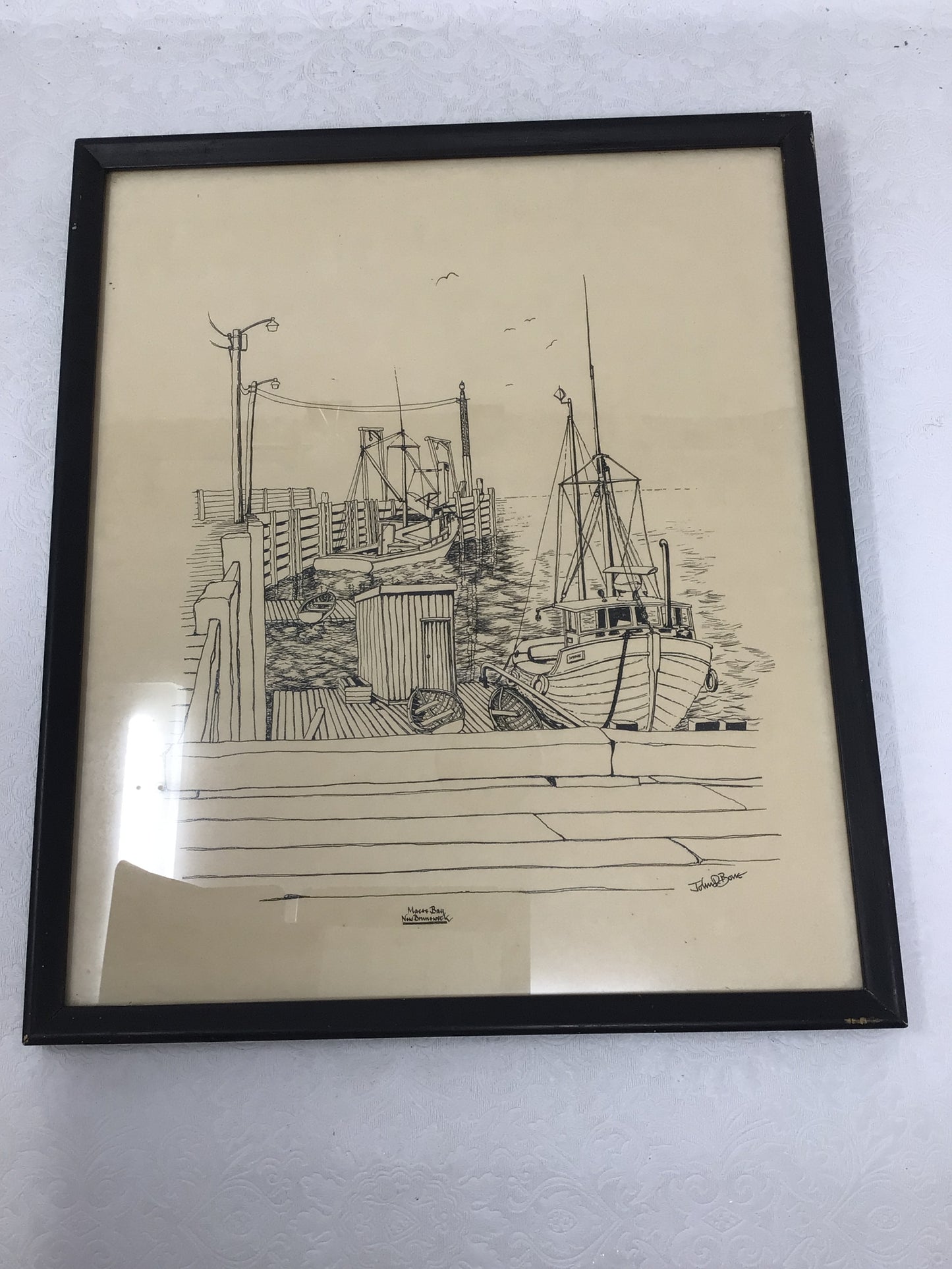 Ink Drawing Of Coastal Scene