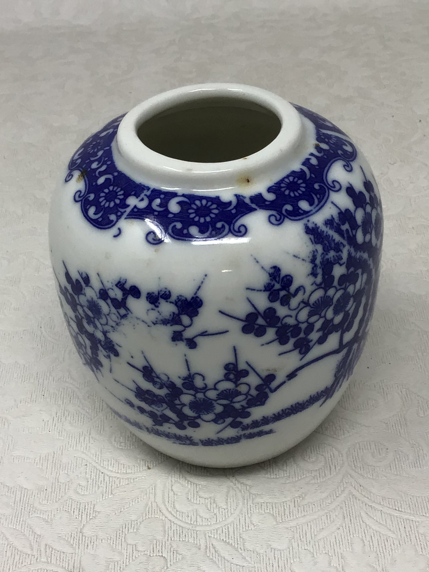 Blue and White Ceramic Ginger Jar