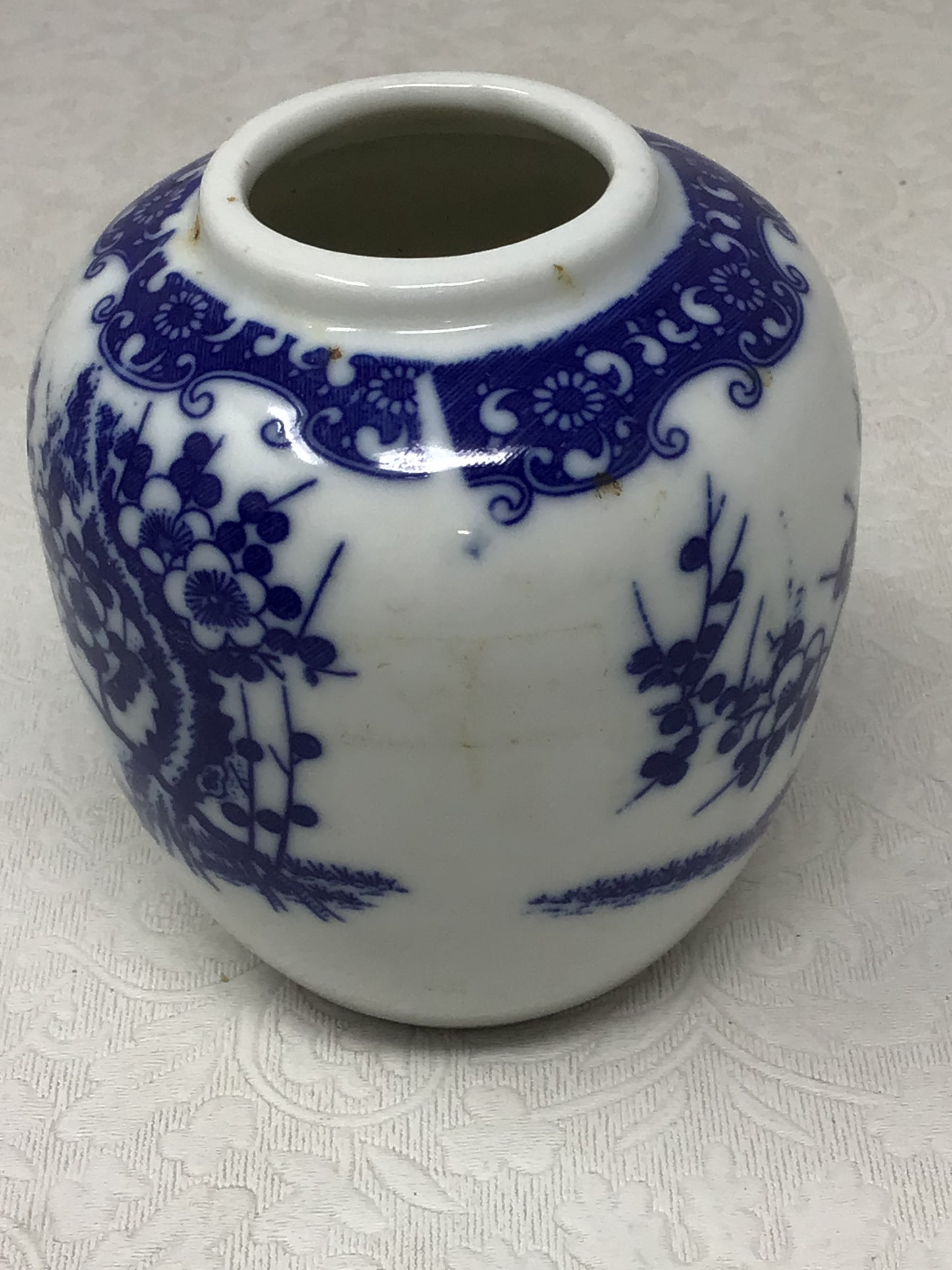 Blue and White Ceramic Ginger Jar