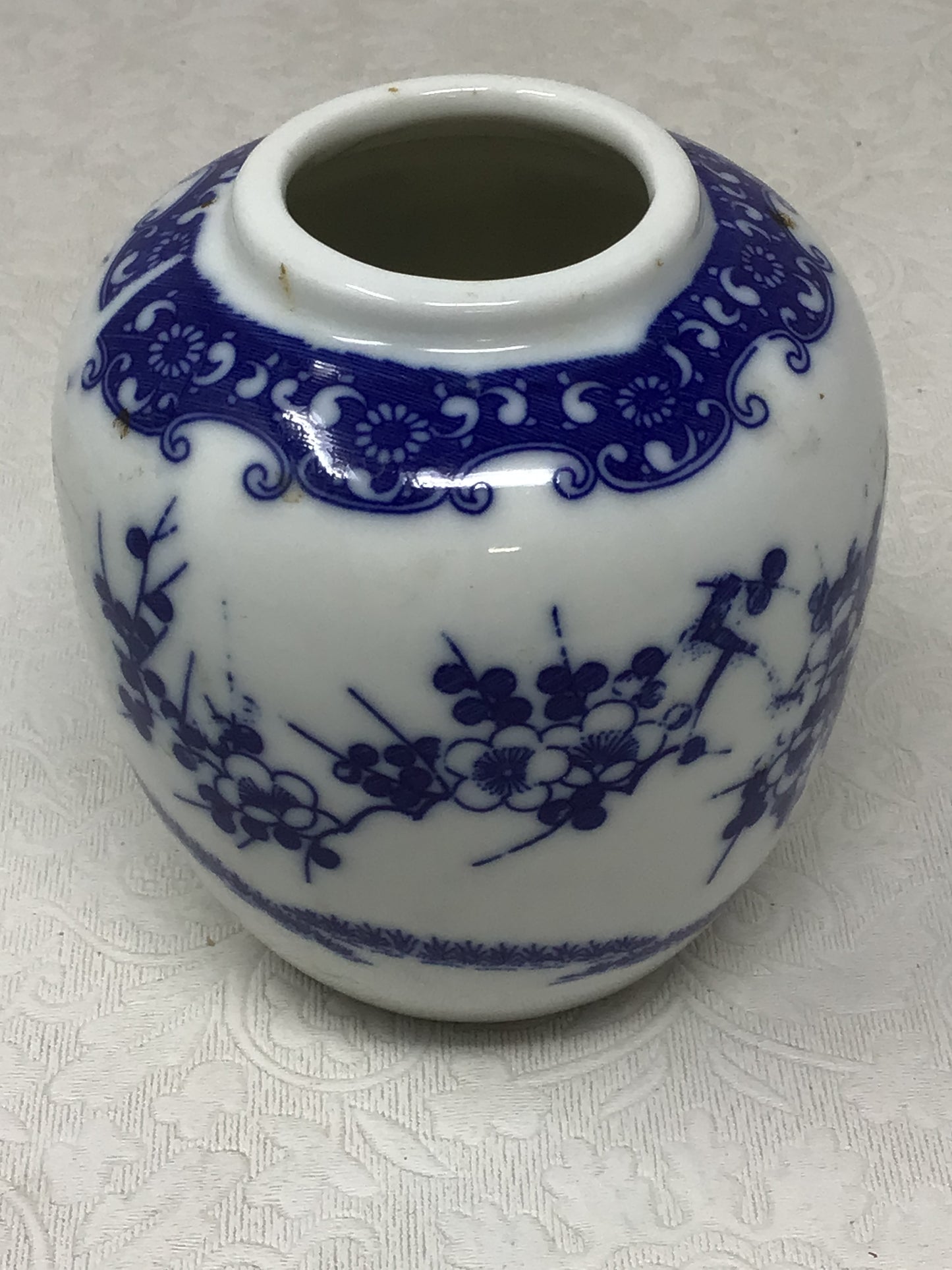 Blue and White Ceramic Ginger Jar