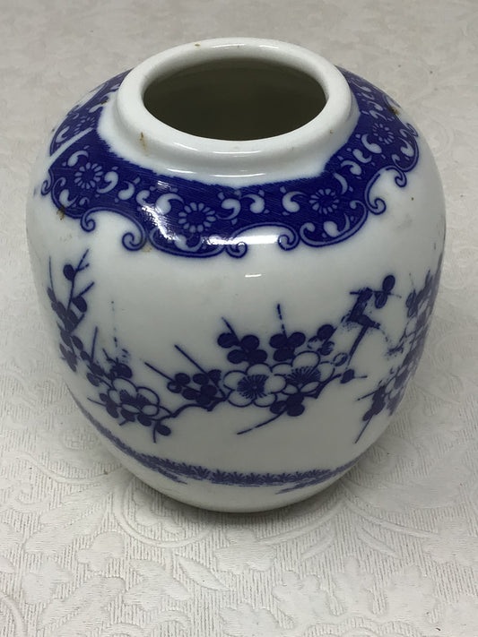 Blue and White Ceramic Ginger Jar
