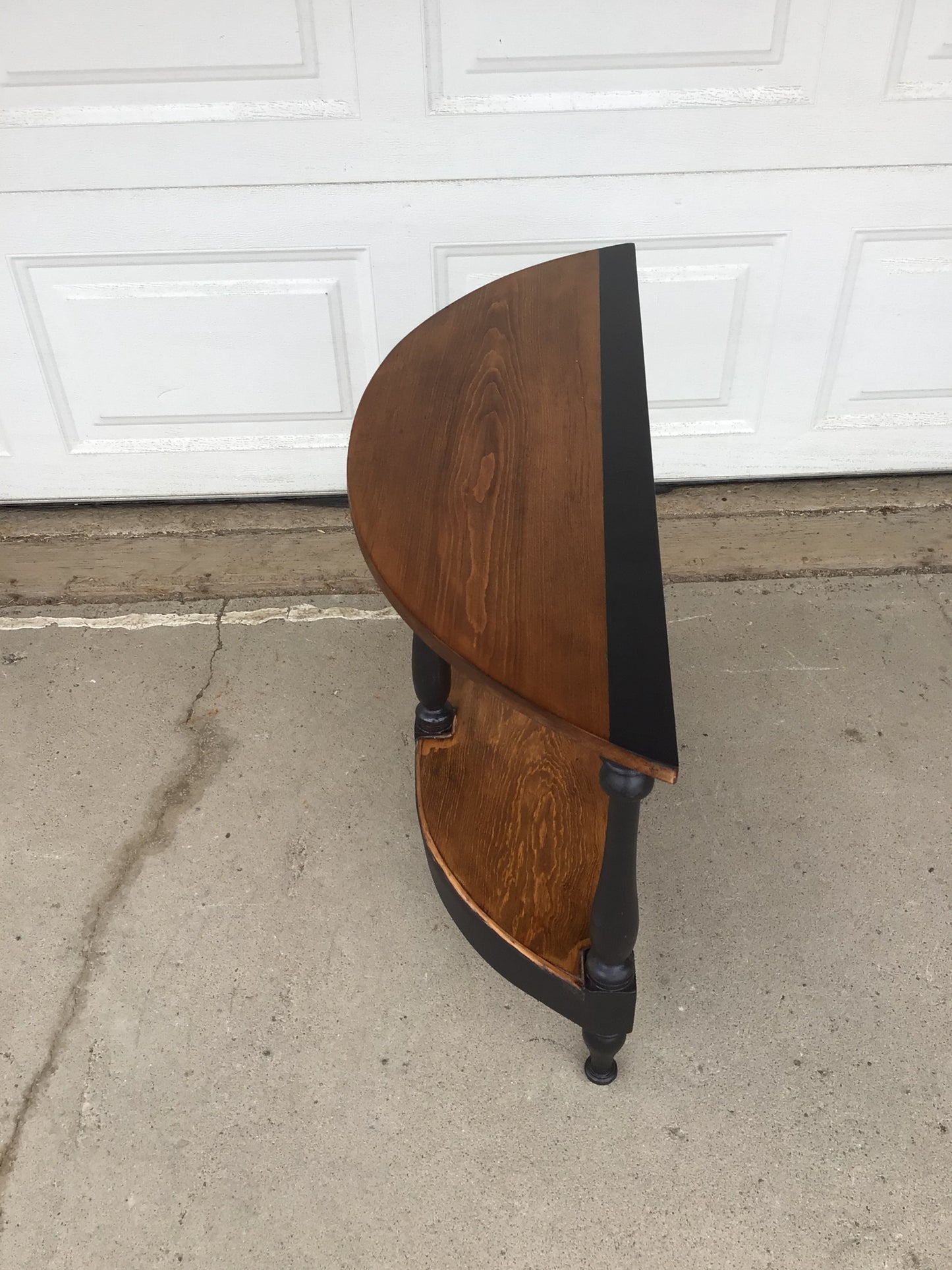 1/2 Moon Two Shelf Table