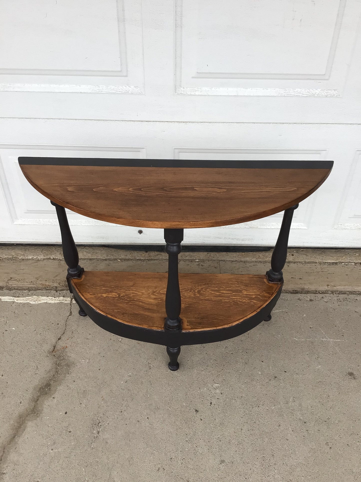 1/2 Moon Two Shelf Table