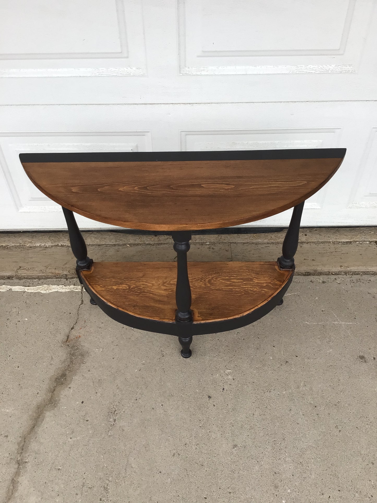 1/2 Moon Two Shelf Table