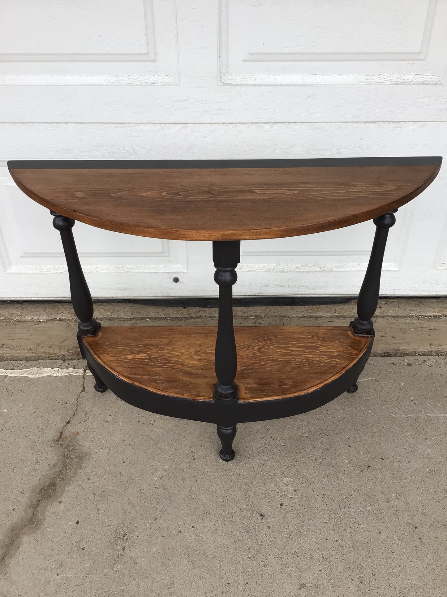 1/2 Moon Two Shelf Table