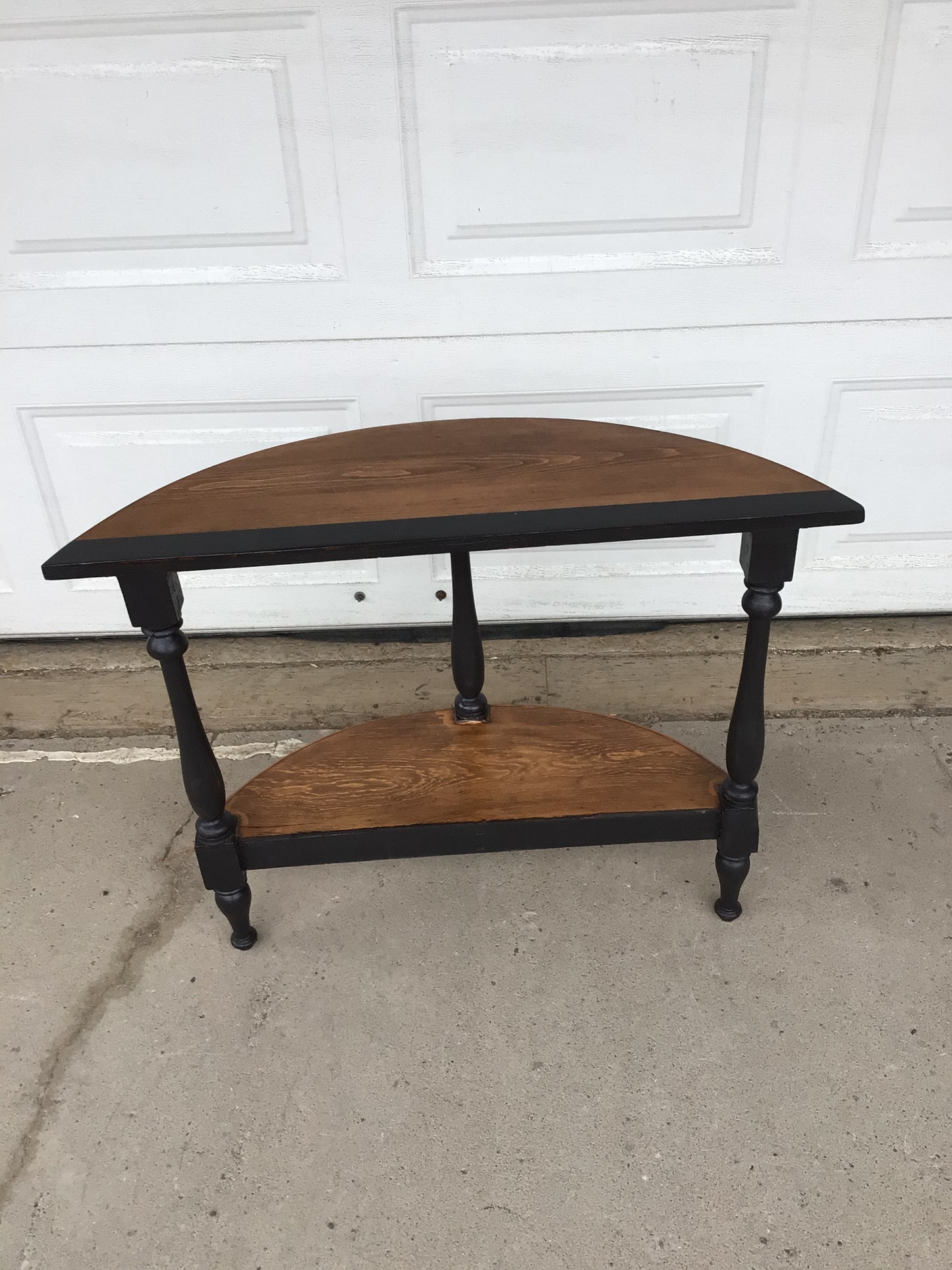 1/2 Moon Two Shelf Table