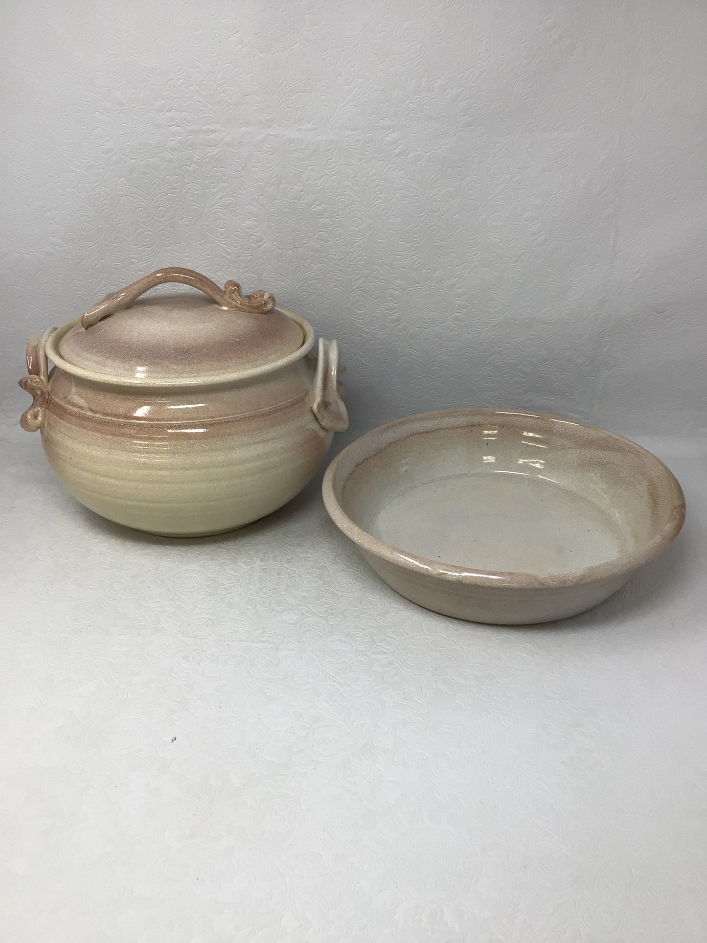Lidded Casserole Dish and Bowl Pottery Pieces