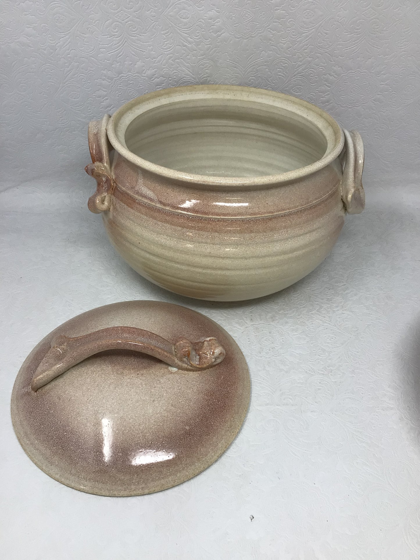 Lidded Casserole Dish and Bowl Pottery Pieces