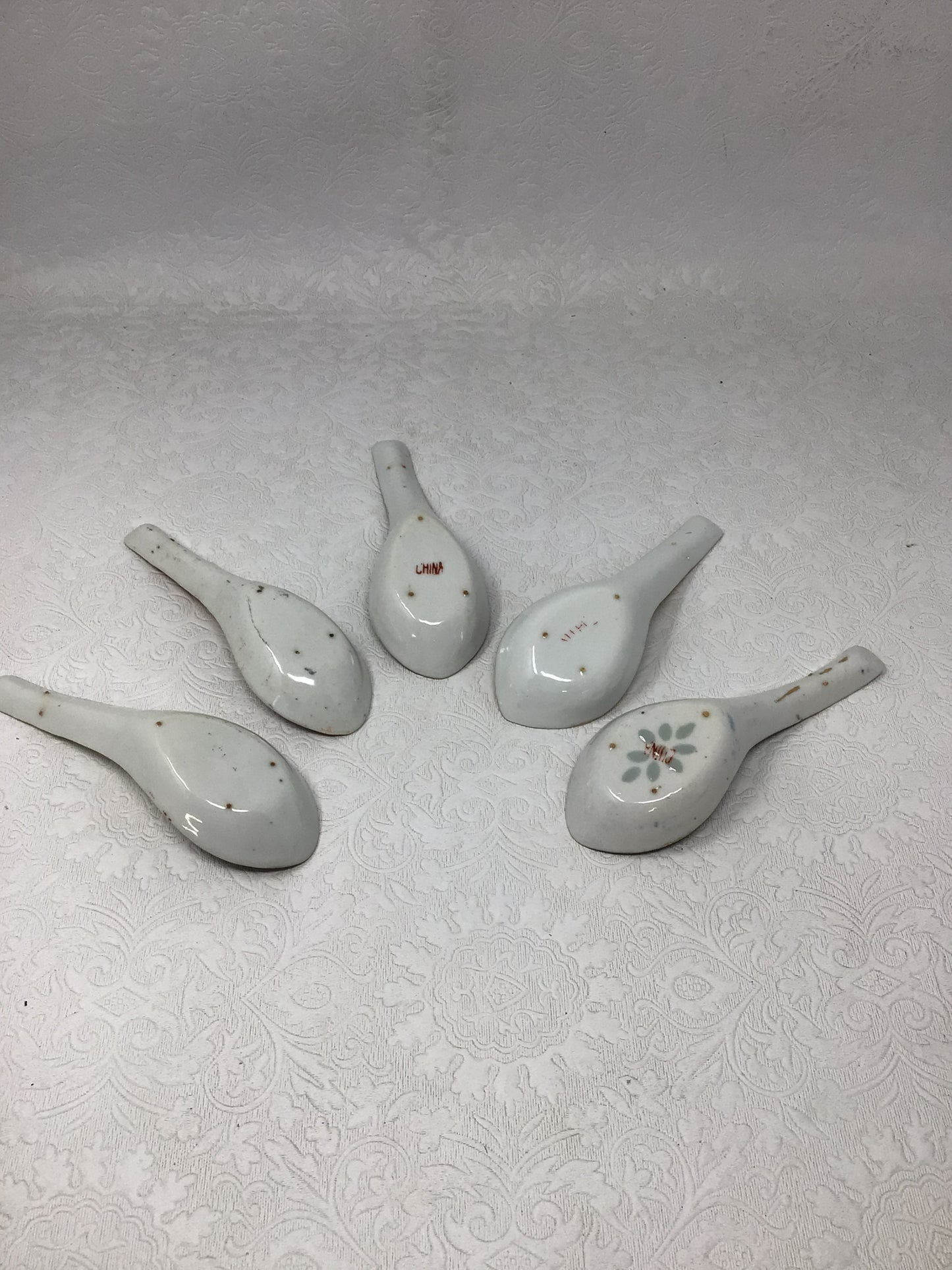 Set Of 5 Chinese Soup Spoons