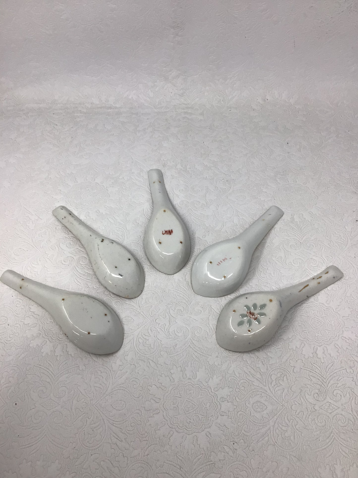 Set Of 5 Chinese Soup Spoons