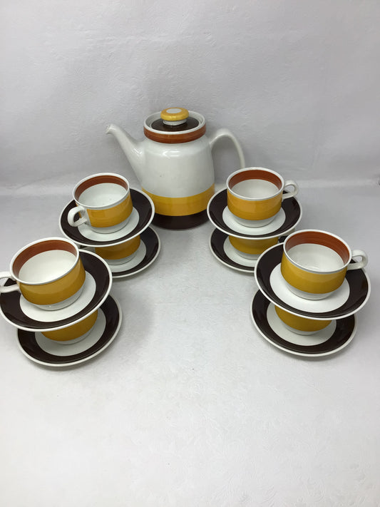 Rorstrand Fokus Coffee/Teapot With 8 Cups & Saucers