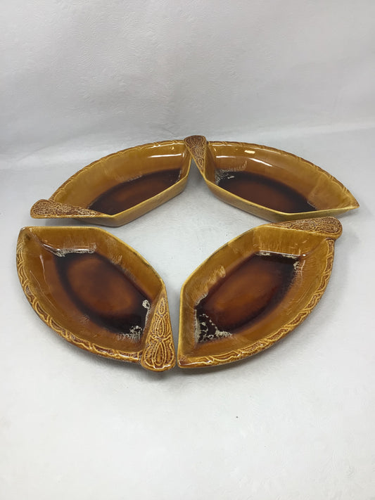 Vintage Starburst 4 Pc Snack Dishes
