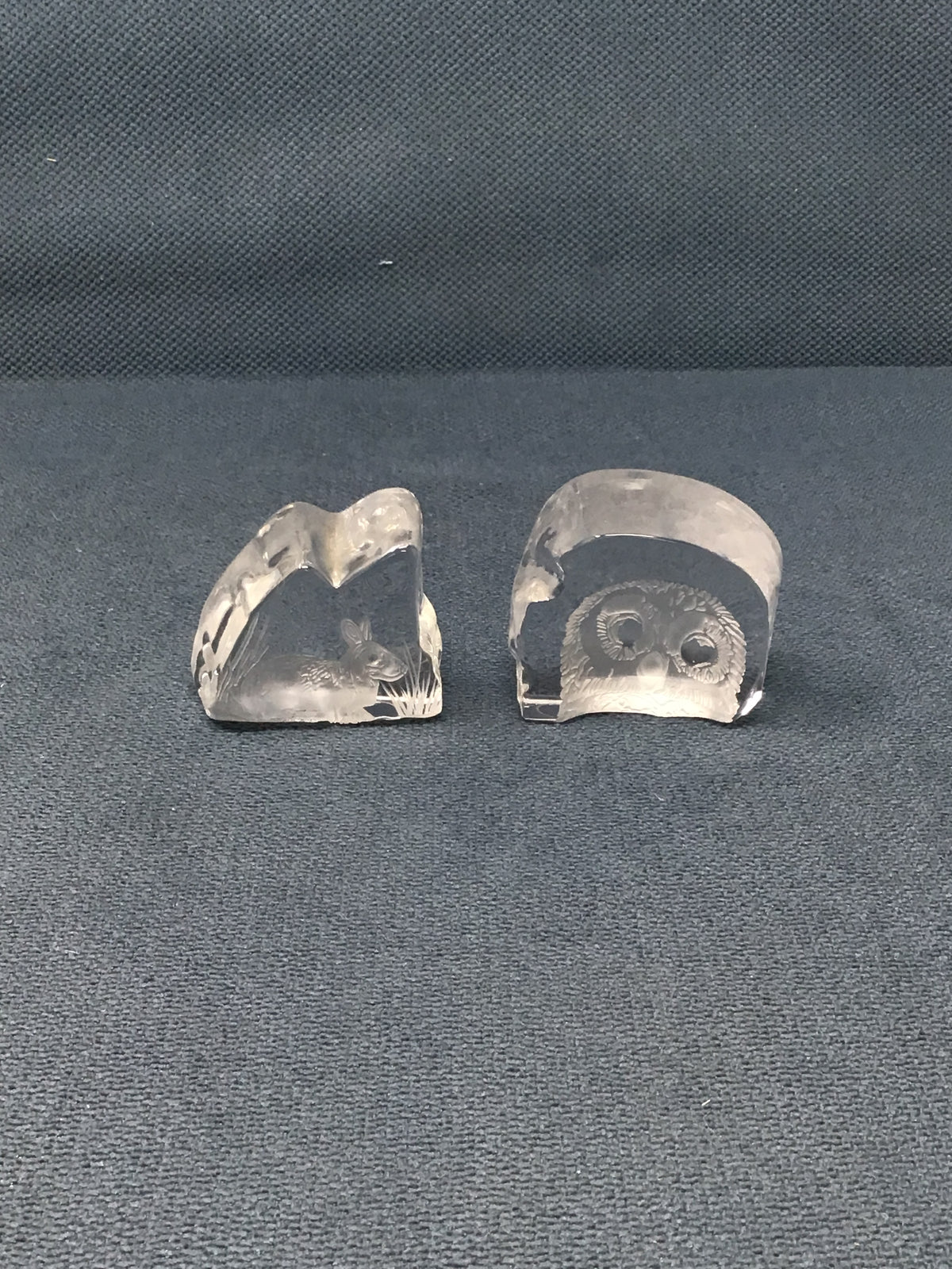 Pair of Vintage Cristal D'Arques Lead Crystal Paperweights